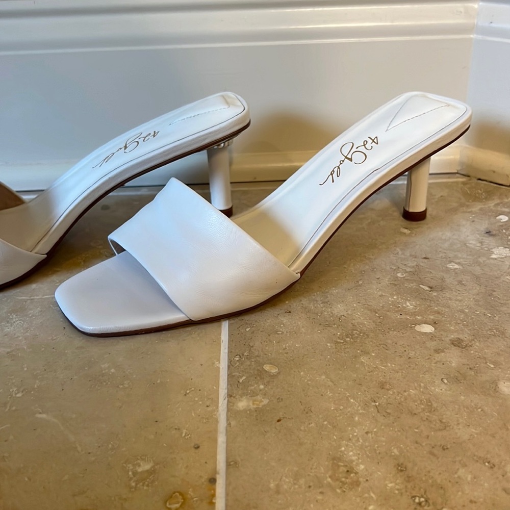 42 Gold White Heels
